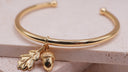 Acorn Open Bangle – 14K Gold Plated Stainless Steel