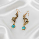 Turquoise Threader Earrings – Minimalist Gold & Silver Jewellery.