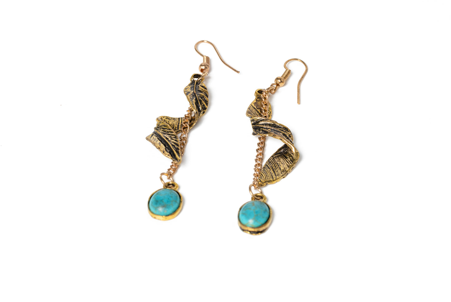 Silver Turquoise Hook Earrings | Ella & Faith London