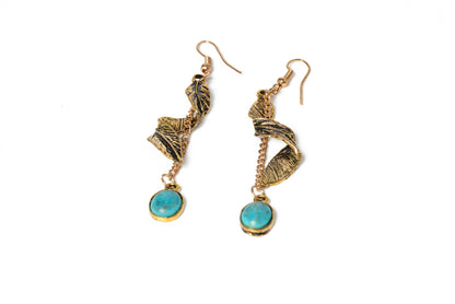 Silver Turquoise Hook Earrings | Ella & Faith London