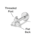 3-Stone CZ Cartilage Flat Back Earrings – Sterling Silver 