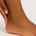 14K Gold Cuban Chain Anklet – Hypoallergenic & Adjustable.