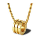 Gold Barrel Necklace – 14K Gold Plated Stainless Steel Pendant.