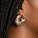 Gold Hollow Knot Earrings – 14K Gold Plated Spiral Studs.