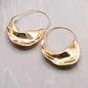 Hammered Gold Basket Earrings – 14K Plated, Textured & Lightweight