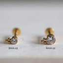 16G Titanium CZ Ball Studs | Internally Threaded Flat Back