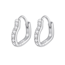 Silver Heart Earrings | Rhodium-Plated