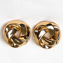 Gold Hollow Knot Earrings – 14K Gold Plated Spiral Studs.