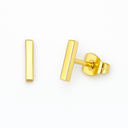 Korean Minimalist Bar Earrings – 14K Gold or Rhodium Plated, Hypoallergenic.