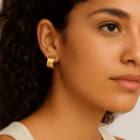 Chunky Gold Huggie Earrings – 304 Stainless Steel PVD Coated