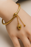 Acorn Open Bangle – 14K Gold Plated Stainless Steel
