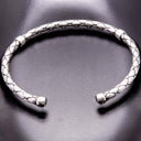Rustic Adjustable Sterling Silver Bangle – Handmade Bangle