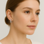 Silver Heart Pavé Hoop Earrings – 12mm CZ Hinged Clicker Hoops