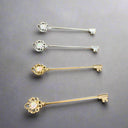 Industrial Ear Scaffold Barbell – Opal Heart Key Design.