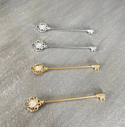 Industrial Piercing Victorian Key- Scaffold Piercing Skeleton Key