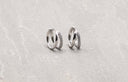 Zirconia Double Cuff Hoop Earrings – 18G Gold & Silver