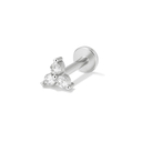 3-Stone CZ Cartilage Flat Back Earrings – Sterling Silver 