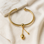 Acorn Open Bangle – 14K Gold Plated Stainless Steel