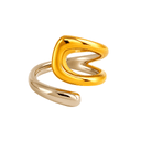 Two-Tone Open Wrap Ring – Adjustable, Waterproof & Hypoallergenic.