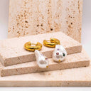 Baroque Pearl Drop Huggie Hoops