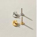 Titanium Crescent Moon Flat Back Stud - Internally Threaded