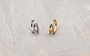 Zirconia Double Cuff Hoop Earrings – 18G Gold & Silver