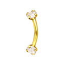CZ Double-Sided Threadless Curved Piercing Bar – 16G.