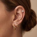 Clustered Halo CZ Cartilage Stud