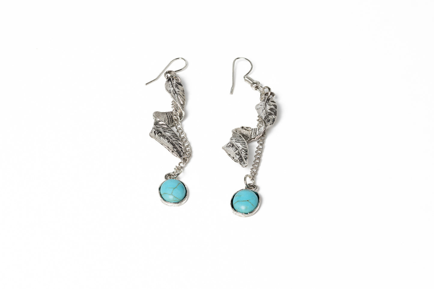 Silver Turquoise Hook Earrings | Ella & Faith London