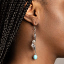 Turquoise Threader Earrings – Minimalist Gold & Silver Jewellery.