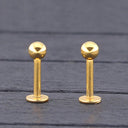 Titanium Internally Threaded Flat-Back Stud – Gold & Silver
