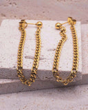 Gold Chain Link Drop Earrings – 18K PVD Gold Plated