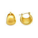 Gold Dome Hoop Earrings – 18k Plated Hypoallergenic Everyday Hoops.
