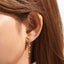 Gold plated sterling silver butterfly chain drop stud earrings with CZ detail