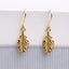Oak Leaf Drop Earrings – 925 Sterling Silver. Gold leaf-shaped earrings on a white background