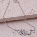 Gold plated oak leaf chain bracelet in 925 sterling silver