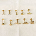 Press Fit Flat Back Earring – Push Pin Stud Gold or Silver