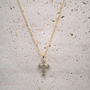 Gold Cross Necklace – Sterling Silver & Cubic Zirconia