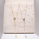 Moissanite Drop Pendant Necklace - Elegant Sweater Chain