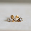 16G Titanium CZ Ball Studs | Internally Threaded Flat Back