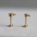 16G Titanium CZ Ball Studs | Internally Threaded Flat Back