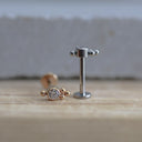 16G Titanium CZ Quad Ball Studs | Internally Threaded Flat Back