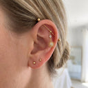 Sunflower Wave CZ Industrial Scaffold Barbell 14G – 316L Steel | Gold & Silver