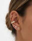 Sterling Silver Flat Back Stud Earrings 16G – CZ Internally Threaded Cartilage & Tragus