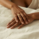 Oak Leaf Open Band Ring – Sterling Silver, on a model's finger