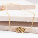 Premium handmade oak leaf bracelet with fine gold chain