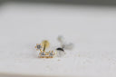 3-Stone CZ Threadless Push Pin Flat Back Stud – 18G | 8mm | 925 Sterling Silver | Cartilage & Tragus