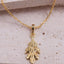 Sculpted Oak Leaf Pendant Necklace