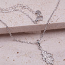 Sculpted Oak Leaf Pendant Necklace