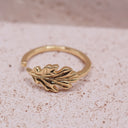 Oak Leaf Open Band Ring – Sterling Silver featuring a detailed oak leaf design on an adjustable band.
